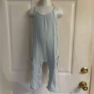 Ettie + H 18/24M light Blue Stefana Woven sleeveless long Romper.  In EUC!